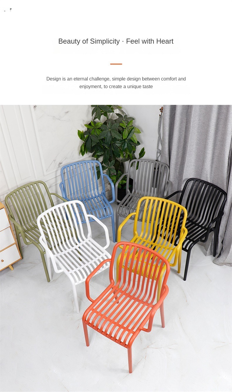 Manufacturer Nordic Style Plastic Chair with Armrest Fashionable Design Suitable for Both Indoor and Outdoor Use,Creative Dining Chair , Modern Creative Dining Chair , Plastic Modern Creative Dining Chair