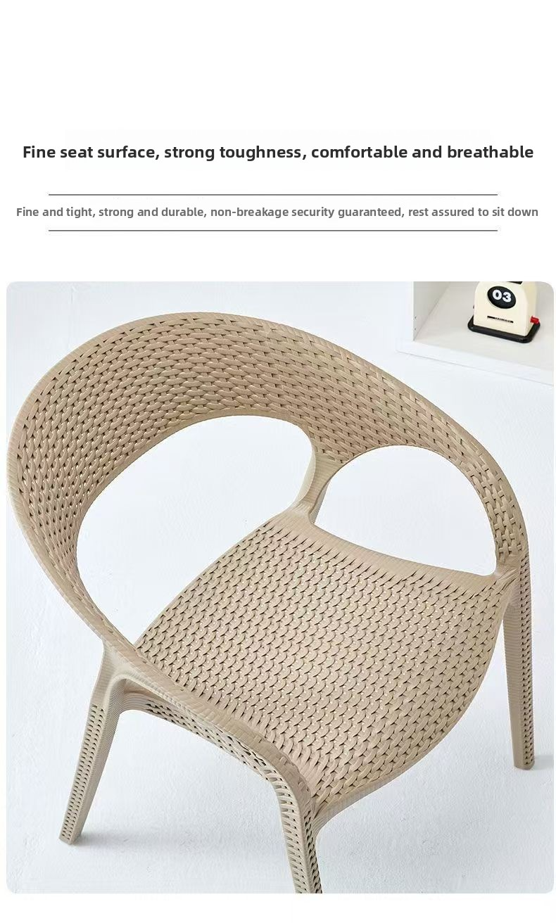 Strong plastic breathable outdoor dining armchair Coffee plastic garden chair Vine bistro chair