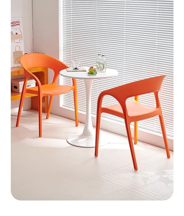 Plastic Dining Chairs,Modern Plastic Dining Chairs,Dining Chairs Set of 4 The stackable design allows for convenient storage and space-saving efficiency in any setting.
