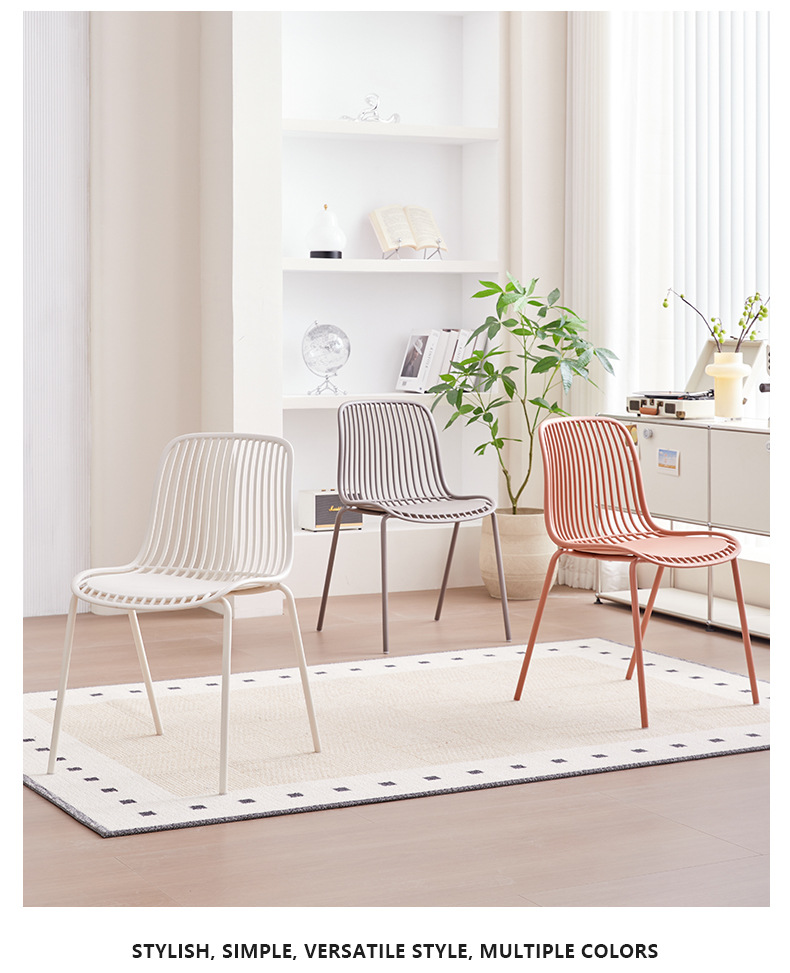 EaseNeat Modern Design PP Stacker Armless Outdoor Coffee Bar Chair for Restaurant Garden Mall Wholesale Party Dining Use,comfortable dining chairs , Backrest comfortable dining chairs , Simple Backrest Comfortable Dining Chairs