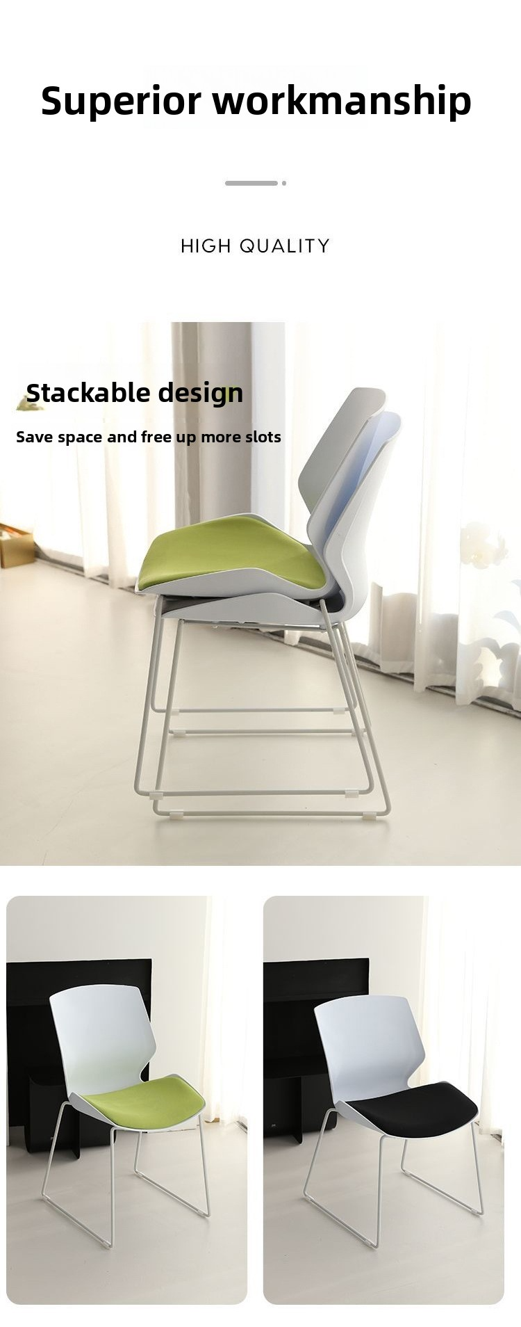 Plastic Office Chairs,Plastic Study Chair,Plastic Mesh Chair EaseNeat Wholesale Cheap Meeting Room Chairs Office Chairs Employee Chairs with Backrests Simple