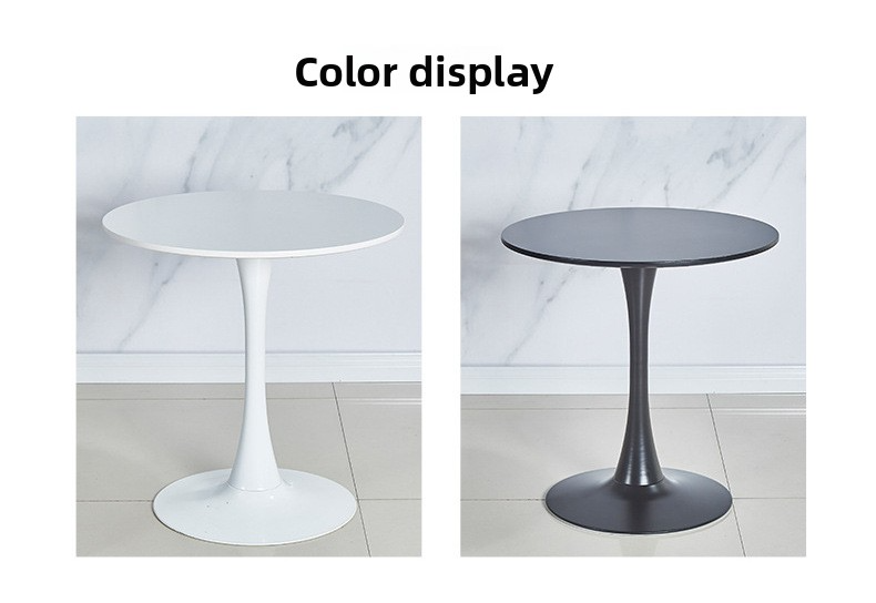 Plastic Table,Round Plastic Tables,Plastic Outdoor Dining Table EaseNeat Modern White Round Plastic Table with Fashionable Base for Kitchen Garden Balcony Outdoor Courtyard Coffee Shop Casual