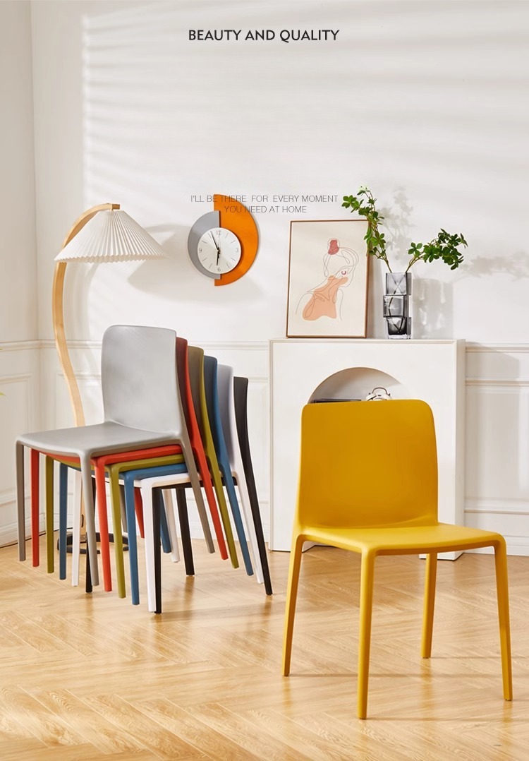 The stackable design allows for efficient space-saving storage when not in use, perfect for venues with limited space.Makeup Chairs , Plastic Makeup Chairs , Home Plastic Makeup Chairs