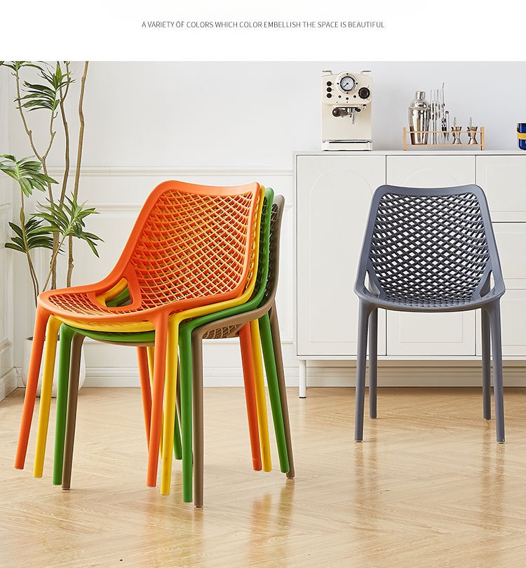 Hollow Chair , Plastic Hollow Chair , Thick Plastic Hollow Chair,Plastic Chair Thick Hollow Design Easy Clean Stackable For Restaurant Indoor Outdoor Use