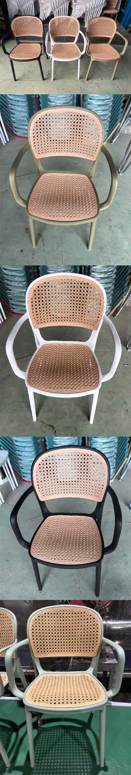 EaseNeat Portable Stackable Modern Plastic Dining Chair Fashion Design for Indoor Outdoor Cafe Restaurant Daily Use
