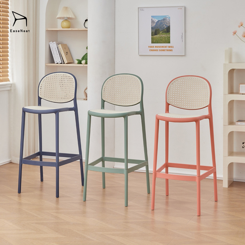Supplier Nordic Modern Plastic Chairs High bar Chair Outdoor Home bar Chair Can Be Stacked