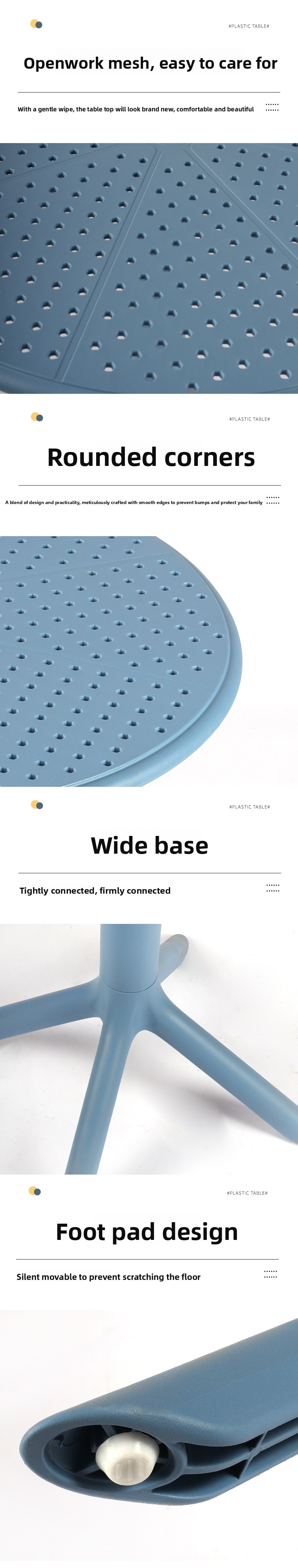 Plastic Table,Plastic Tables for Sale,Round Plastic Tables EaseNeat Wholesale Hot Sale Modern New Design Round Plastic Table Coffee Shop Leisure Room Outdoor Garden Balcony Restaurant