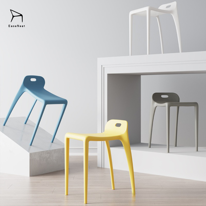 Heavy Duty Plastic Bar Stool With 10CM Backrest Lightweight For Restaurant Cafe
