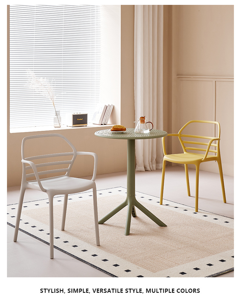 Dining Chair Thickened Plastic Stackable Modern Outdoor Living Rooms Stool for Milk Tea Shop Home Furniture,Plastic Dining Chair , Light Grey Plastic Dining Chair , Backrest Light Grey Plastic Dining Chair