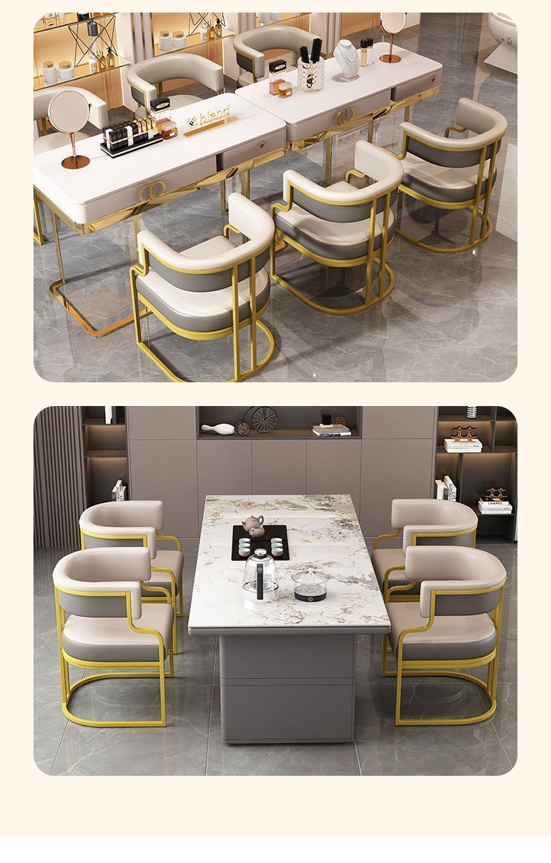 Leather Dining Chair,Grey Faux Leather Dining Chairs,Leather Restaurant Chairs EaseNeat Modern Ergonomic Metal Leather Dining Chair With Backrest for Hotel Mall Beauty Salon