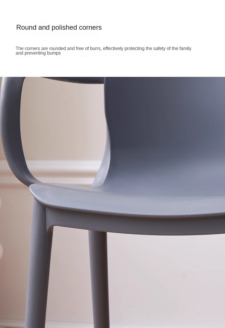 Plastic Chair , Thick Plastic Chair , Home Thick Plastic Chair,Manufacturer Stackable Plastic Dining Chair Simple Design with Backrest Armrests for Shopping Mall Restaurant Living Room Decor