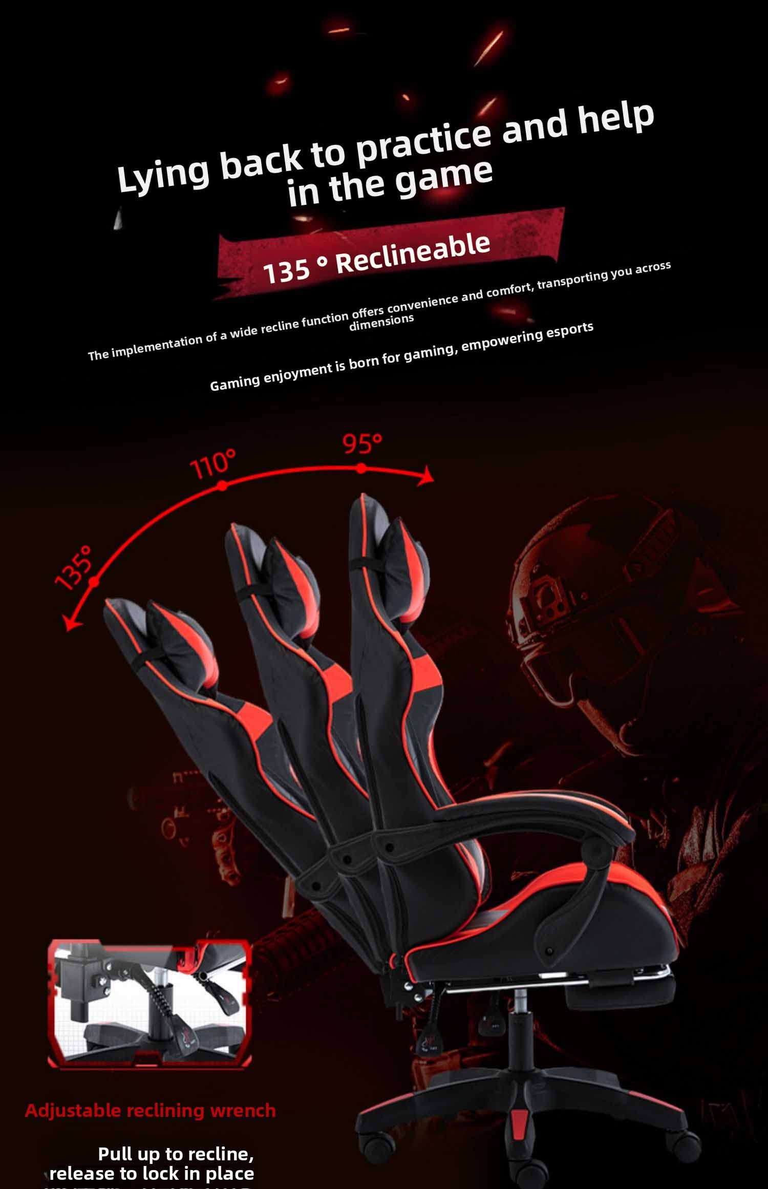 Gaming Chair,Wide Gaming Chair,Tall Gaming Chair Supplier Modern Height Adjustable Gaming Chair PU Leather with Footrest Ergonomic