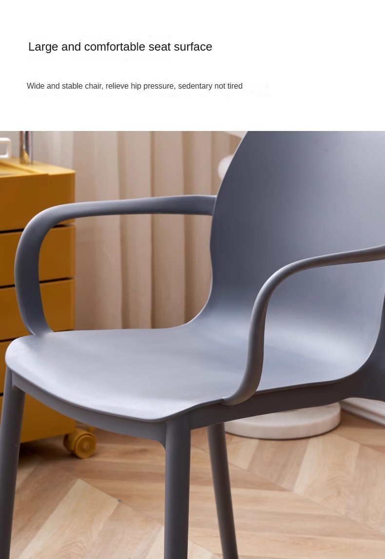 Plastic Chair , Thick Plastic Chair , Home Thick Plastic Chair,Wholesale Stackable Plastic Dining Chair with Backrest and Armrests Simple Design for Restaurant Living Room Daily Use