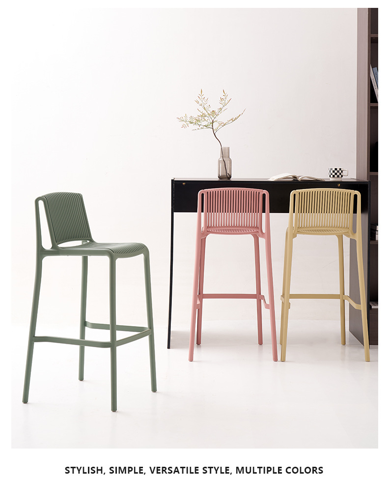 Manufacturer Modern Design Hot Sell Kitchen Counter bar Stool Sports Club bar Chair Colored Plastic High bar Chair,White Counter Stools , Plastic White Counter Stools , Simple Plastic White Counter Stools