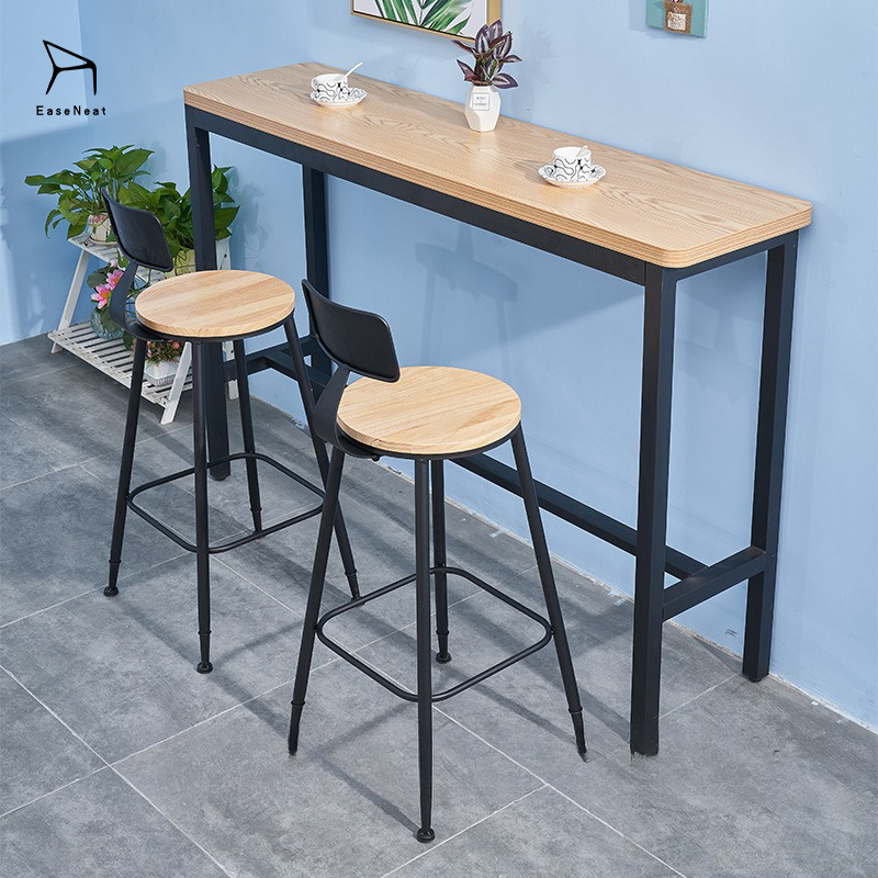 Bar Stool Table and Chair,Kitchen Table with Stools,High Bar Table with Stools Supplier Modern Solid Wood Furniture bar Stool Furniture Set Simple Creative Restaurant Hotel Cafe