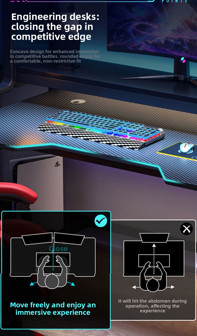 Gaming Table,Outdoor Game Table,Best Multi Game Table Supplier L-shaped Gaming Table Double Design with Computer Storage Rack Carbon Fiber Texture Material