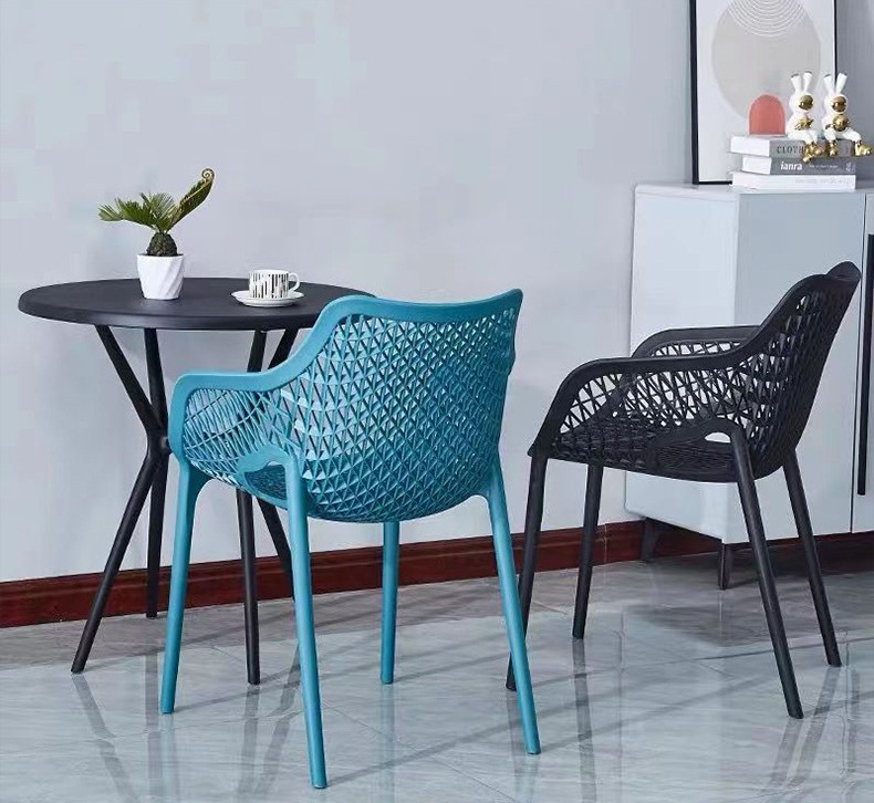 Supplier Portable Modern Plastic Dining Chair with Backrest and Armrests Suitable for Indoor Outdoor Cafe Restaurant Home Garden,Modern Dining Chairs , Backrest Modern Dining Chairs , Comfortable Backrest Modern Dining Chairs