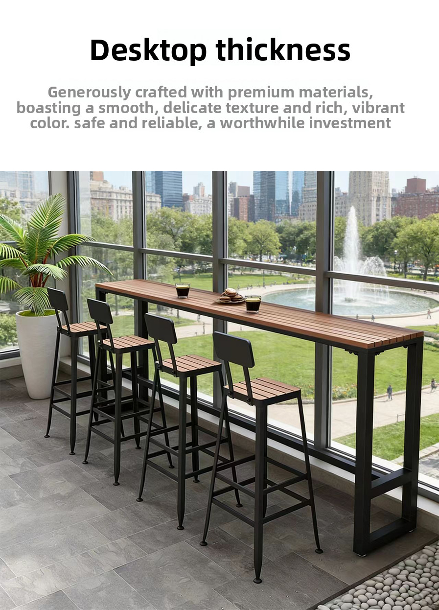 Bar Stool Table and Chair,Kitchen Table with Stools,High Bar Table with Stools Supplier Waterproof Metal High Bar Stool Set with Long Table for Patio Balcony Outdoor Table and Chair