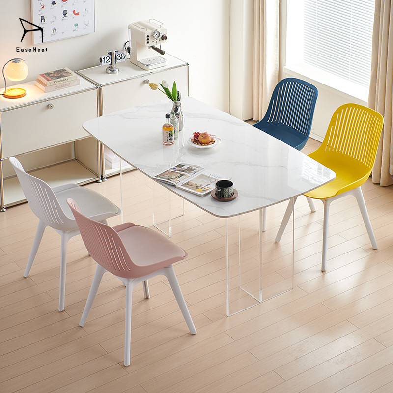 Plastic Dining Chairs,White Plastic Dining Chairs,Dining Chairs for Sale EaseNeat Furniture Nordic Design Ergonomic Simple Colored Plastic Chair Stackable Office Dining Room Furniture Dining Chairs