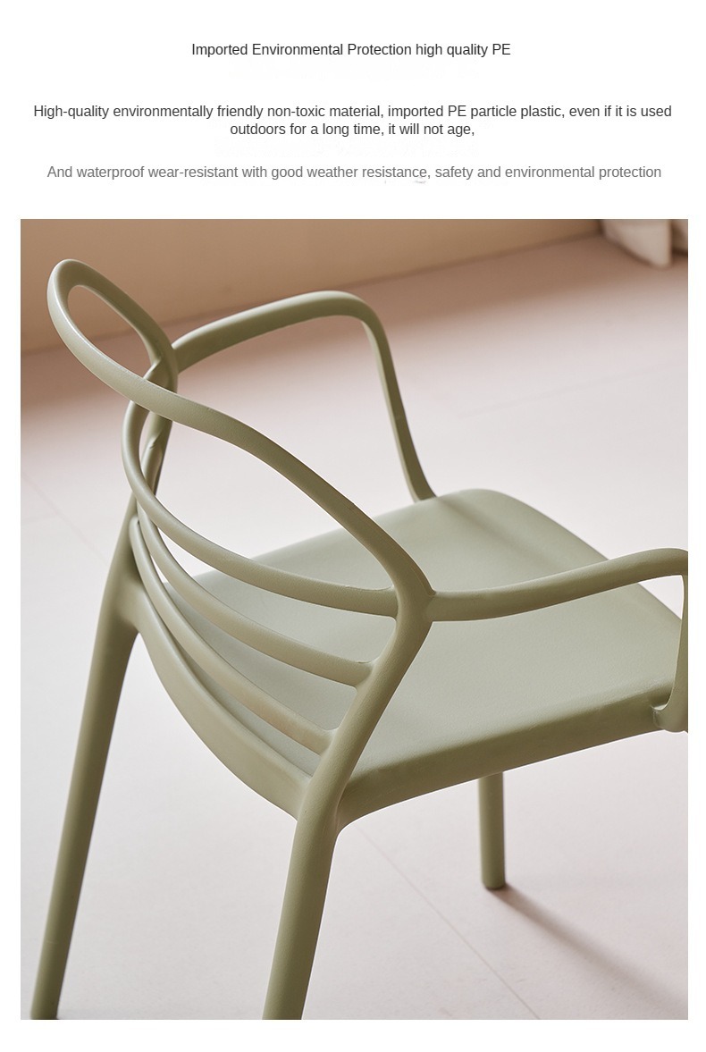 Modern Plastic Stackable Dining Chair for Hotel and Outdoor Use Eco-Friendly and Durable Home Furniture,Plastic Dining Chair , Light Grey Plastic Dining Chair , Backrest Light Grey Plastic Dining Chair