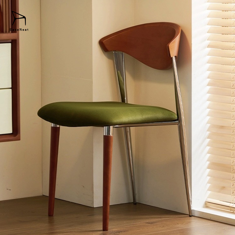 Solid Wood Dining Chair,Black Wood Kitchen Chairs,Light Wood Dining Set Wholesale Retro Designer Solid Wood Dining Chair With Removable Velvet Pad for Home Restaurant Use
