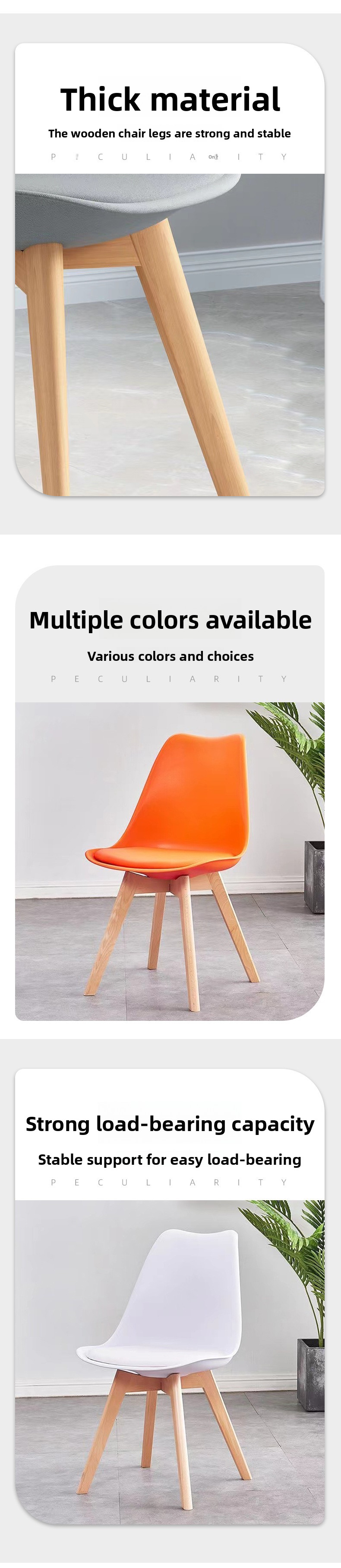 Plastic Chairs,Polypropylene Chairs,Cheap Plastic Outdoor Chairs Supplier Modern Nordic Design Kitchen Hotel PP Tulip Plastic Dining Room Dining Chairs Black and White Wooden Living Room
