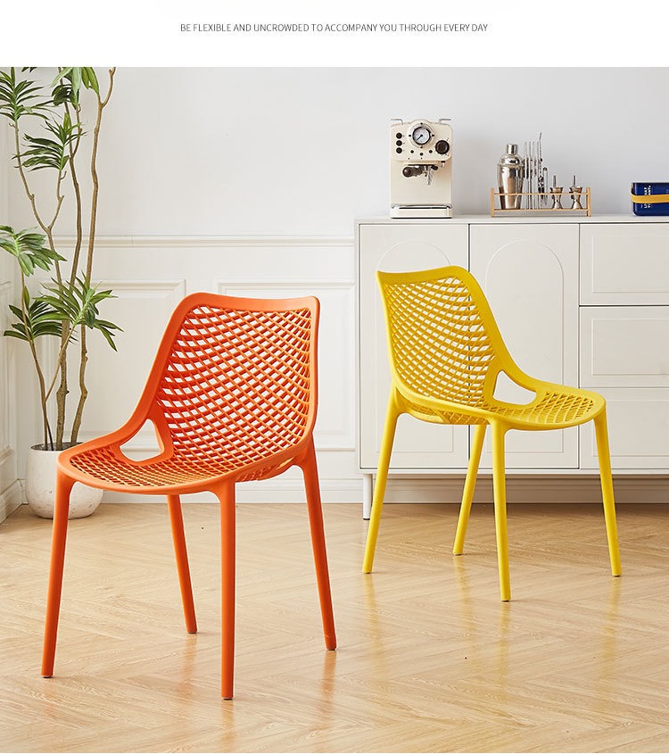 Hollow Chair , Plastic Hollow Chair , Thick Plastic Hollow Chair,Plastic Chair Thick Hollow Design Easy Clean Stackable For Restaurant Indoor Outdoor Use