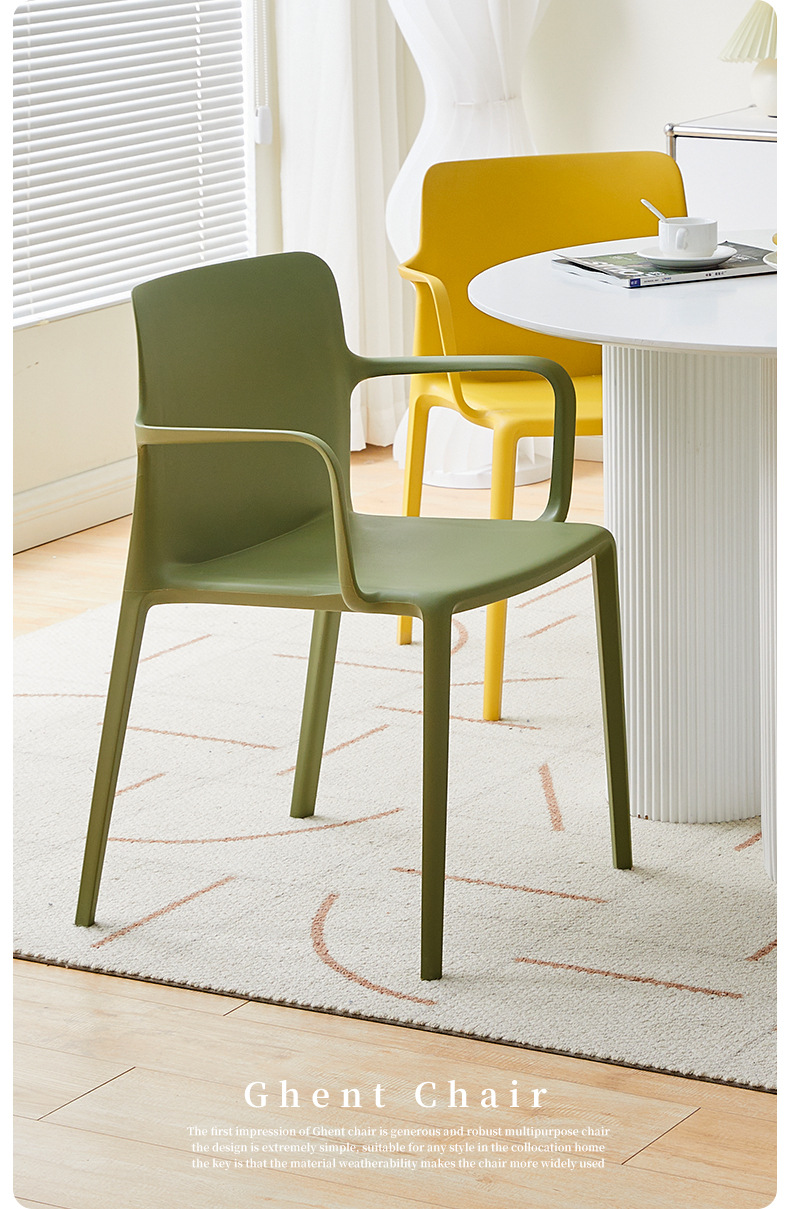 Manufacturer Simple Design Colored Plastic Dining Chair with Backrest and Armrests for Restaurants Living Rooms and Outdoors,Most Comfortable Dining Chairs , Backrest Most Comfortable Dining Chairs , Plastic Backrest Most Comfortable Dining Chairs