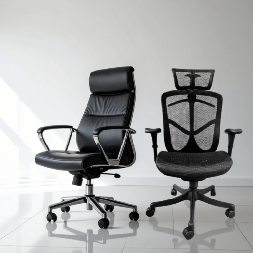 office mesh vs leather chair