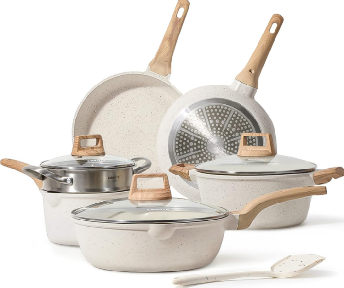 cast Pots and pans set Granite 10pcs