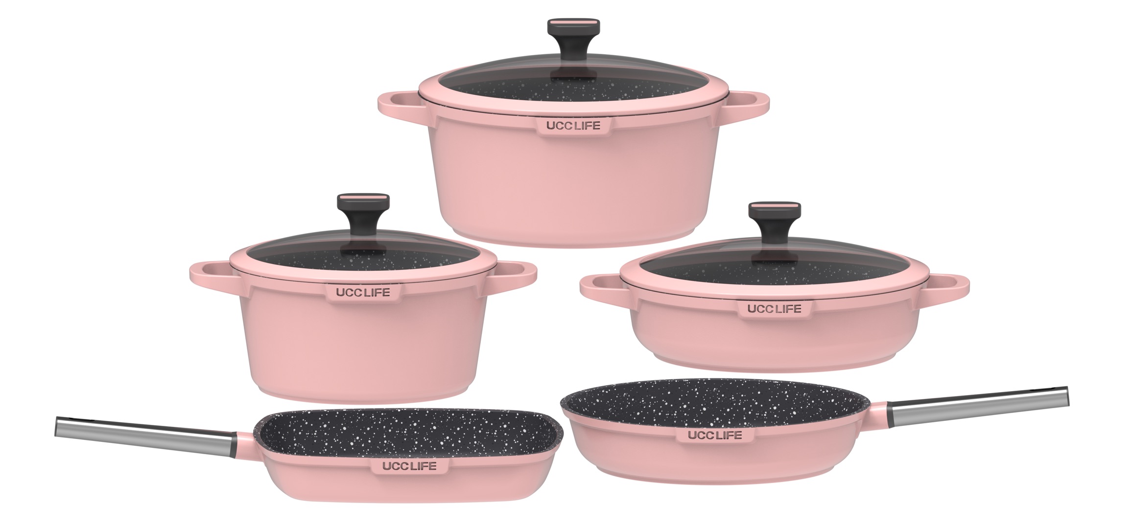 Die cast Aluminum cookware 5 pcs IHA 2022