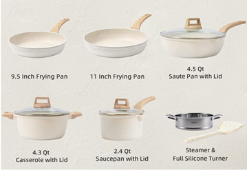 Cast alu cookware set 10 pcs