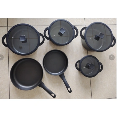 Cast pots & forged high pan 6pcs ILAG Premium black