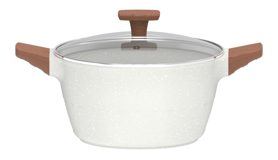 Granitestone Speckle Cast Stock Pot with Glass Lid