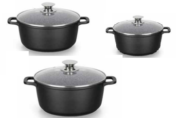 Cast casserole set 3pcs