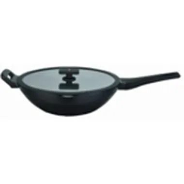 Die-cast wok with lid