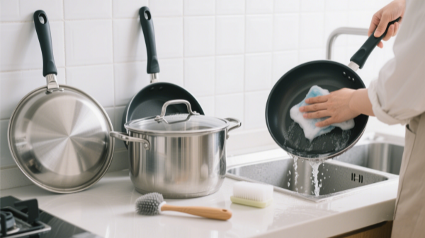 Stainless steel and Nonstick Cookware Cleaning