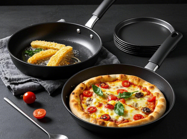deep frying pan and pizza pan