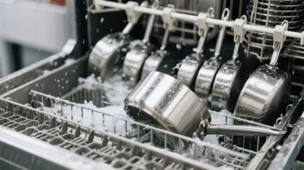18 10 stainless steel cookware washing in heavy commercial dishwashing cycles