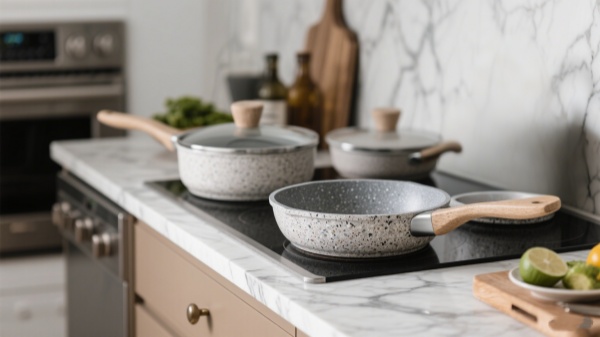 Granite or marble composite cookware