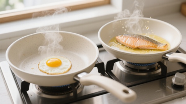 use marble pans to fried eggs and delicate fish fillets