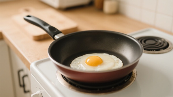 stir-fry eggs in a non-stick pan