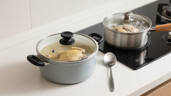 non-stick ceramic coating cast aluminum pots and stainless steel pots