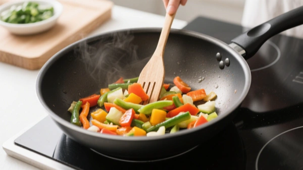 Frying Pan sautéing vegetables