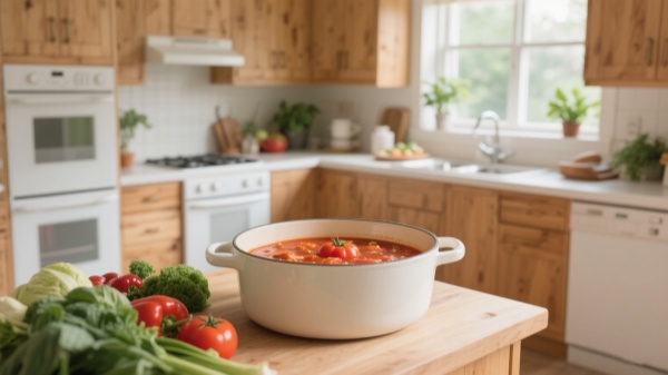 tomatoes in a ceramic stockpot
