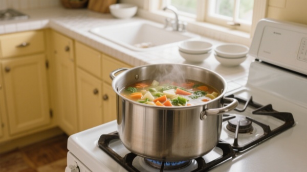 4 qt pot handles family-sized soups and stews with ease