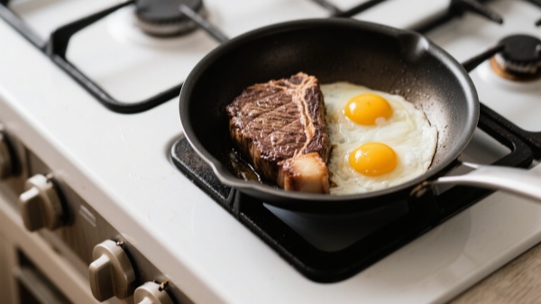 Mini Sartén Plana Antiadherente Para Huevos Fritos, Pequeña Plancha De Acero Inoxidable Para Inducción