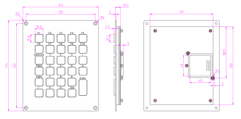 industrial silicone keyboard usb