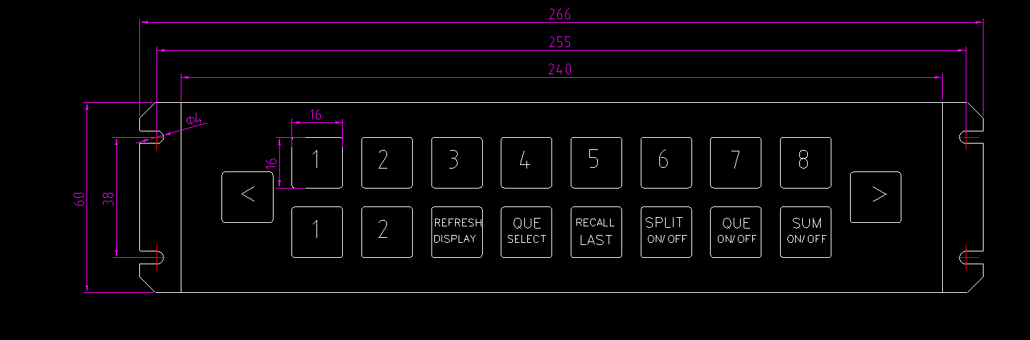 membrane switches keyboard dimension