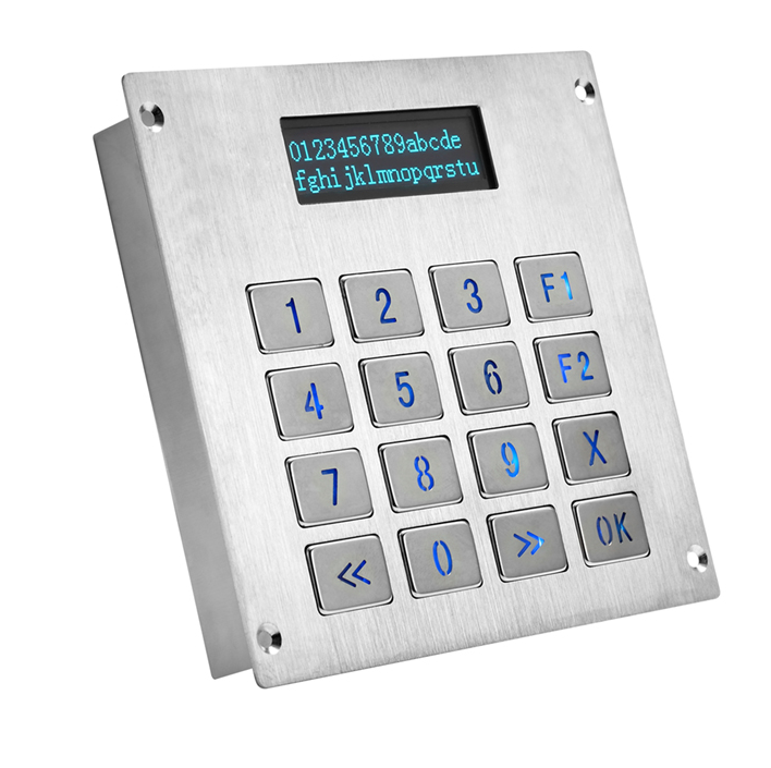 Self-service vending machine metal keyboard with lcd,backlight stainless steel keyboard with lcd